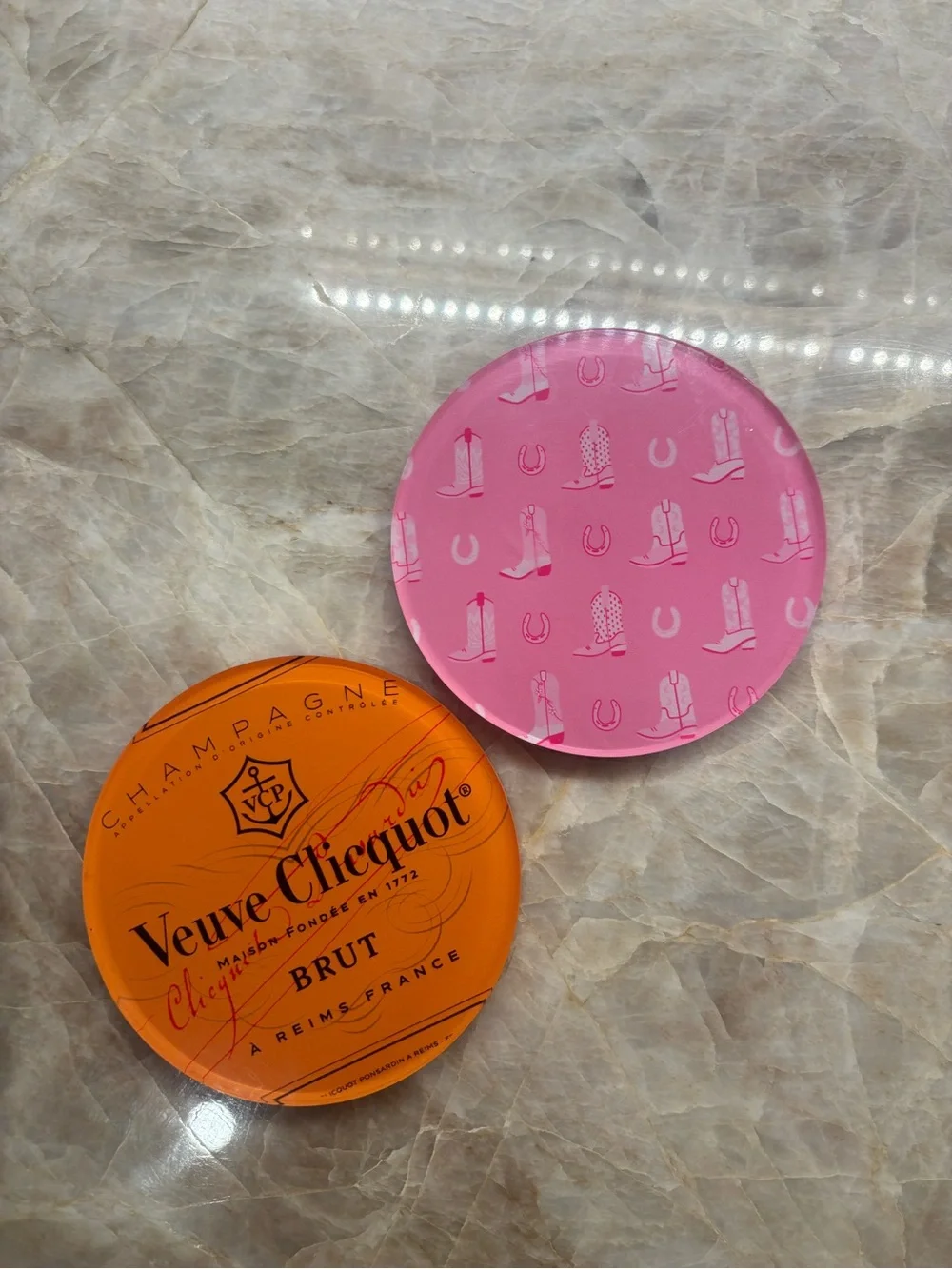Veuve Acrylic Coaster Set